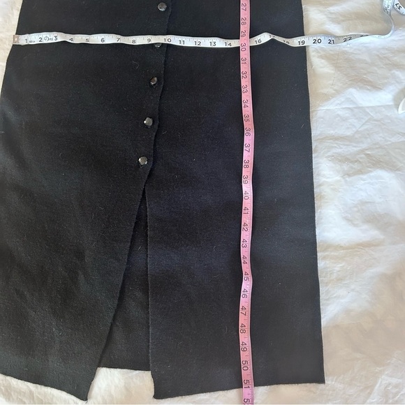 CAROLE LITTLE Vtg 80/90s Beaded Wool V-neck Midi Sweater Dress Black Size M - Picture 8 of 8